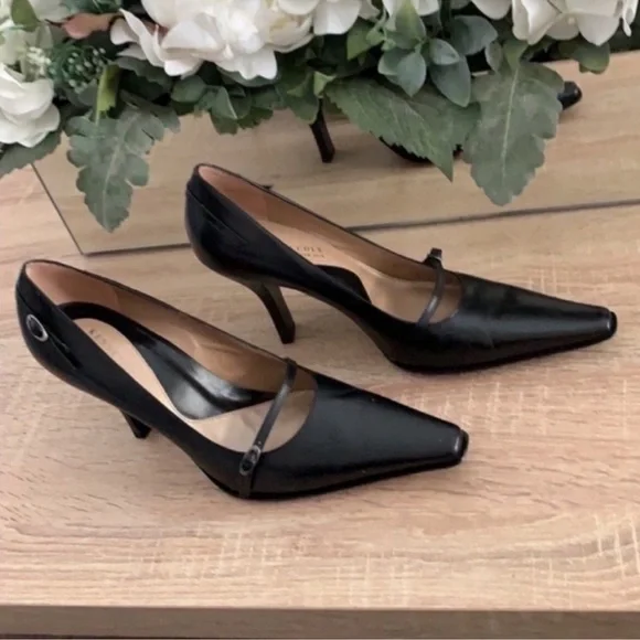 KENNETH COLE NEW YORK BLACK HEELS SIZE 7.5 - Picture 9 of 13
